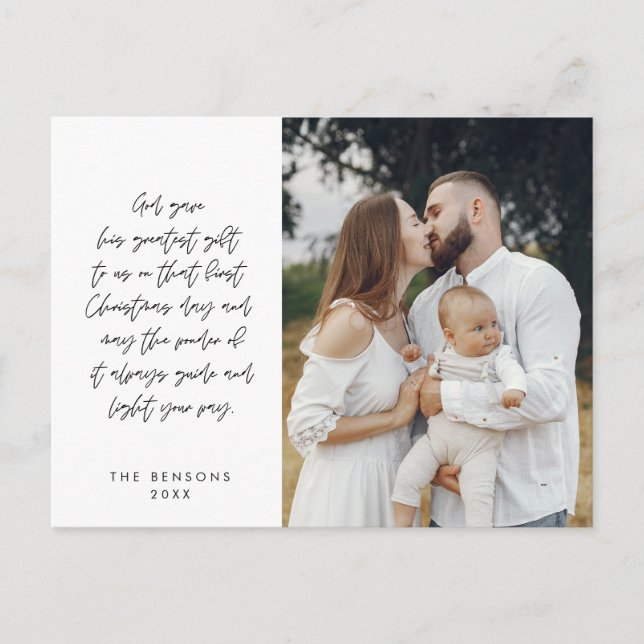 Religious, Merry Christmas, Christian Family Photo Postcard (Front)