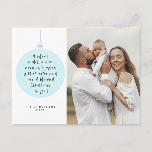 Religious, Merry Christmas, Christian Family Photo Postcard (Front)