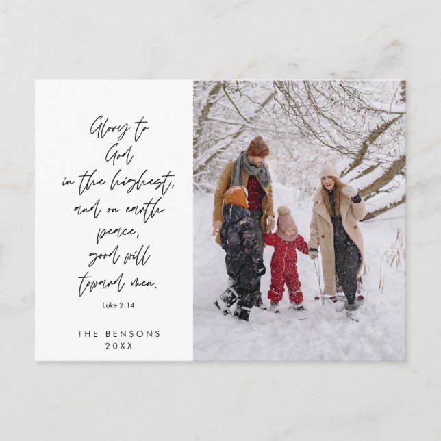 Religious, Merry Christmas, Christian Family Photo Postcard (Front)