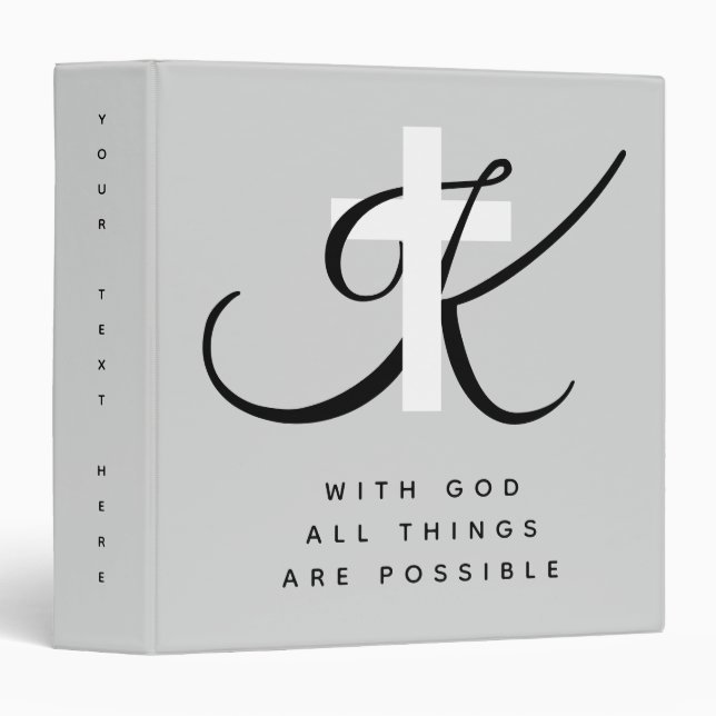 Religious monogram Christian wedding photo album Binder (Front/Spine)