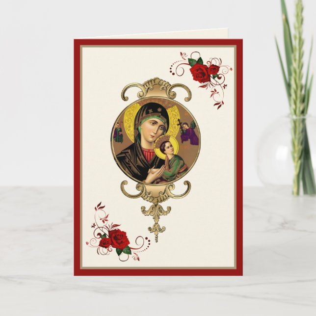 Religious Mother Perpetual Help Catholic Jesus Car Card (Front)