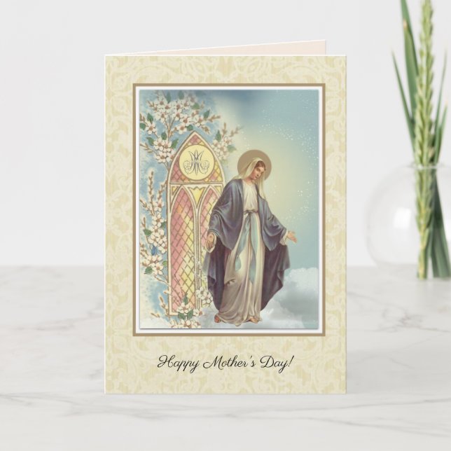 Religious Mothers Day Blessed Virgin Mary Card (Front)
