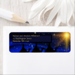 Religious Nativity Navy Blue Christmas Address<br><div class="desc">Religious Nativity Navy Blue Christmas Address Labels. The spiritual sacredness of God's Holy night is captured in this modern elegant classic Christmas scene address label that has a matching Christmas card in this store's collection. The three wise men on camels travel against a deep dark navy blue background with the...</div>