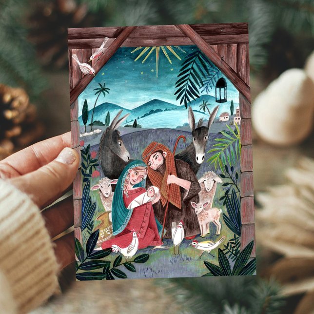 Religious nativity scene Christmas Holiday (Religious nativity scene Christmas Holiday Card)