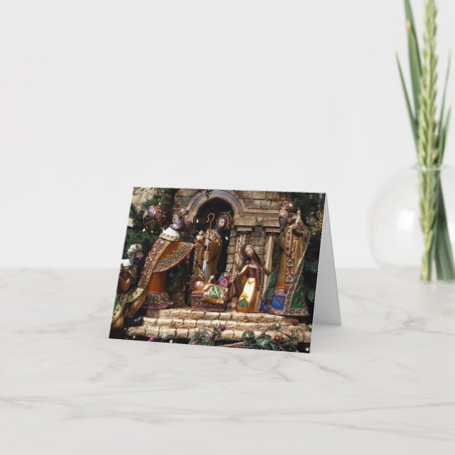 Religious Nativity Scene Christmas Holiday Card (Front)
