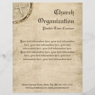 Religious Organization Aged Cross Letterhead