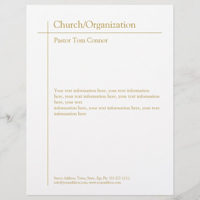 Religious Organization Golden Cross Minimal Letterhead (Front)