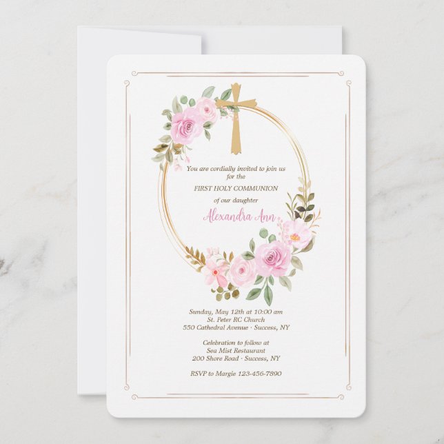 Religious Oval Invitation (Front)