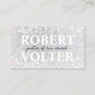 Religious Pastor Card In White Shimmering Snow