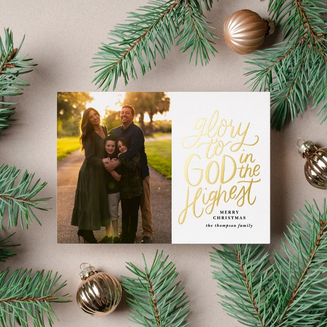 Religious Photo Cards Gold Foil Glory To God (Creator Uploaded)