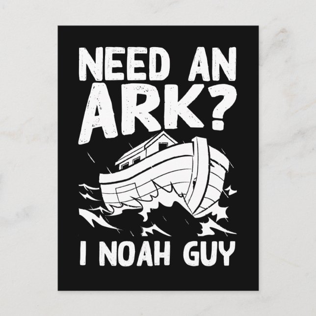 Religious Pun Christian Noah Ark Postcard (Front)