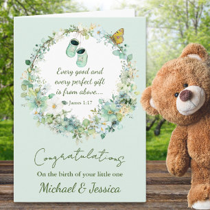 Religious Quote New Baby Congratulations Card