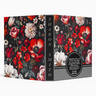 Religious Quote With Red Floral William Morris Art Binder