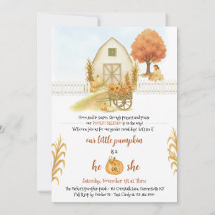 Religious Rustic Fall Gender Reveal Invitations