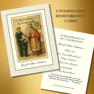 Religious Sacrament Confirmation Boy Holy Card --