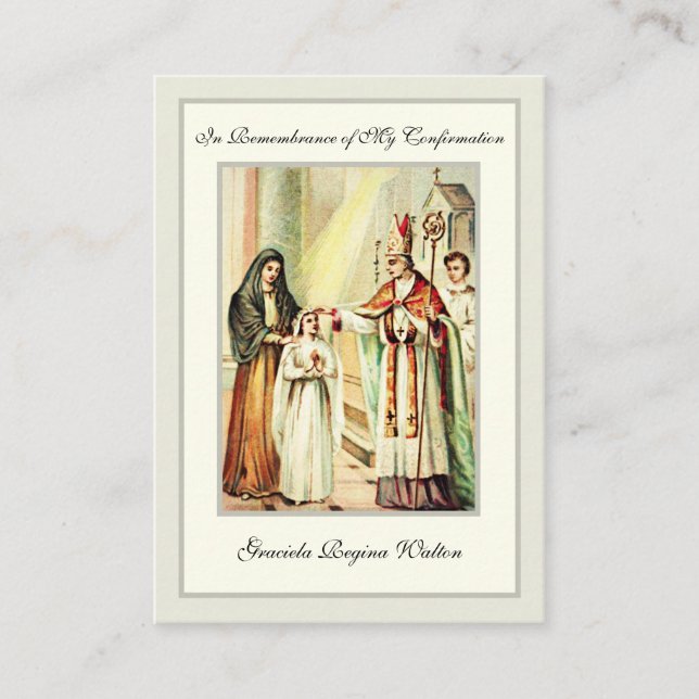 Religious Sacrament Confirmation Girl Holy Card -- (Front)