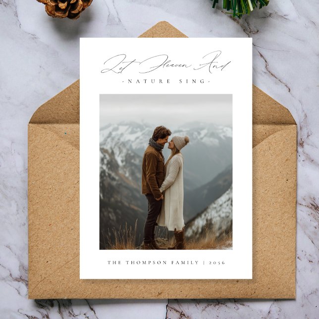 Religious Script Let Heaven and Nature Sing Photo Holiday Card (Creator Uploaded)