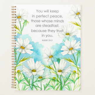 Religious Scripture Isaiah Daisies White Flowers Planner