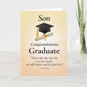 Religious Son Graduation Congratulations Scripture Card