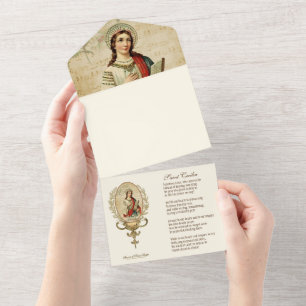 Religious St. Cecilia Vintage Musicians  All In On All In One Invitation