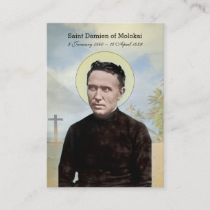 Religious St Damien of Molokai Hawaii Priest Business Card
