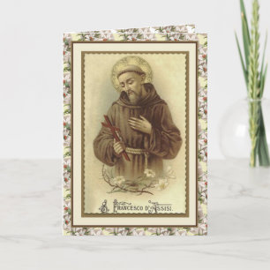 Religious St. Francis Assisi Peace Prayer Card