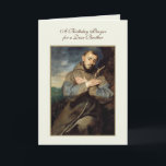 Religious St. Francis Catholic Brother Birthday Card<br><div class="desc">Celebrate a religious brother or your sibling's special day with this heartfelt Birthday Prayer Card featuring an image of St. Francis in prayerful reflection. The elegant design and meaningful message invoke blessings and spiritual growth, making it a thoughtful gift. This card is perfect for sharing faith-filled wishes on his birthday....</div>