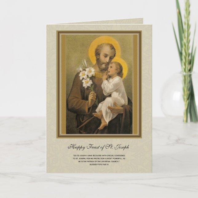 Religious St. Joseph Feast Catholic Prayer Card (Front)