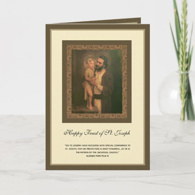 Religious St. Joseph Feast Catholic Prayer Card (Front)
