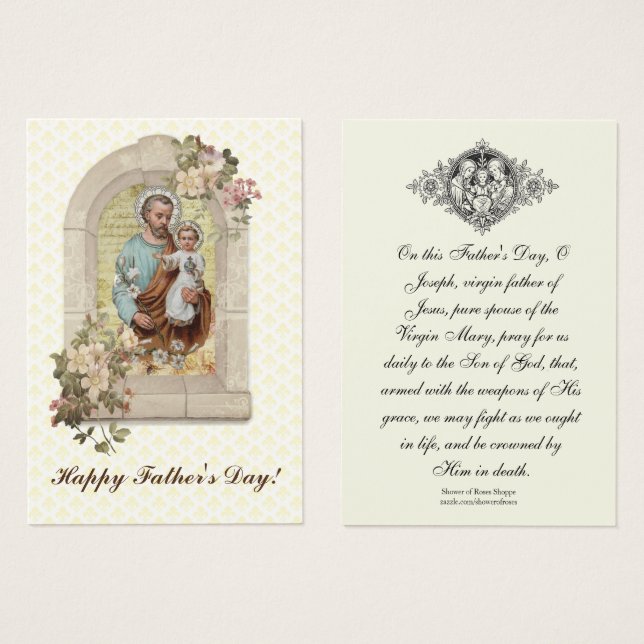 Religious St. Joseph Memorare Prayer Holy Card (Front & Back)
