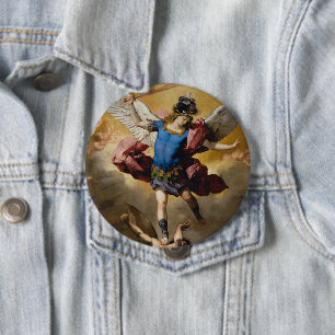 Religious St. Michael the Archangel 4 Inch Round Button