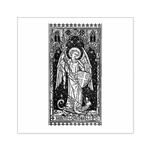 Religious St. Michael the Archangel Rubber Stamp