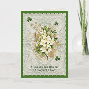 Religious St. Patricks Day Prayer Shamrocks  Holiday Card