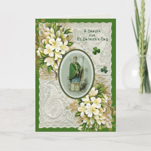 Religious St. Patricks Day Prayer Shamrocks Irish Holiday Card