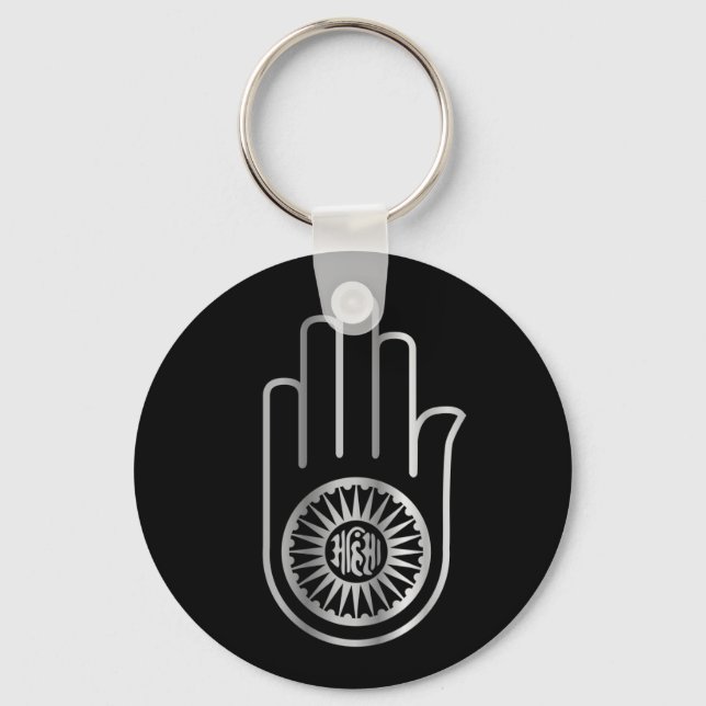Religious Symbol of Jainism Keychain (Front)