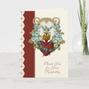 Religious Sympathy Funeral Thank You Virgin Mary Card