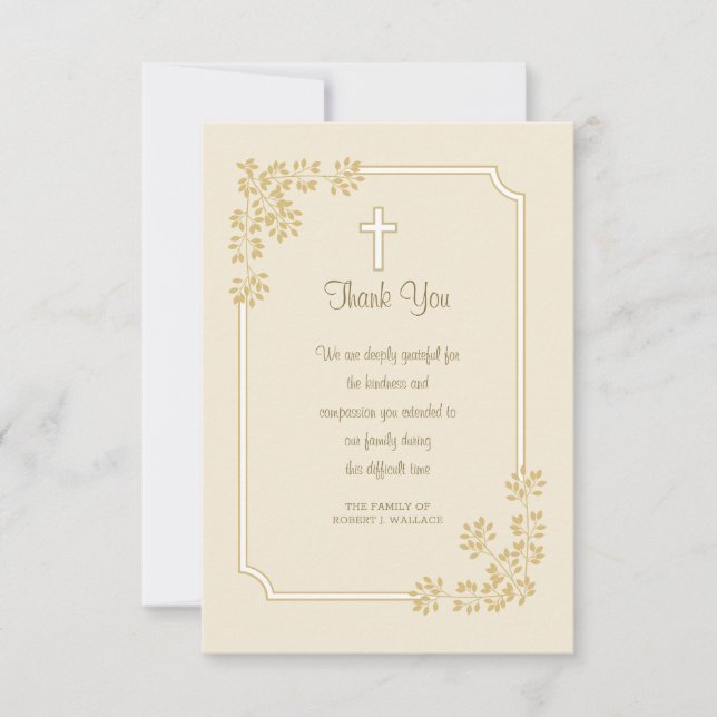 Religious Sympathy Thank You Card (Front)