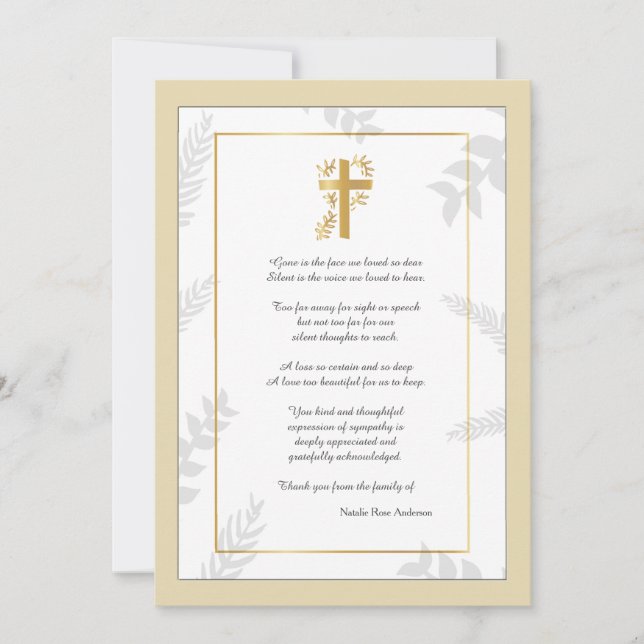 Religious Sympathy Thank You Card (Front)
