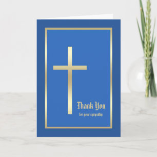 Religious Sympathy Thank You Card  - Blue