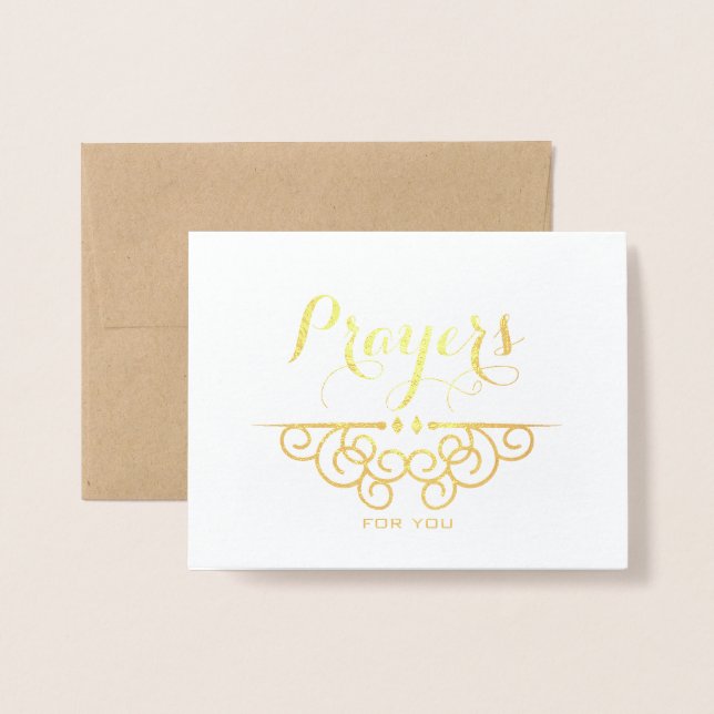 Religious Sympathy Thinking of You Prayers Foil Card (Front With Envelope)