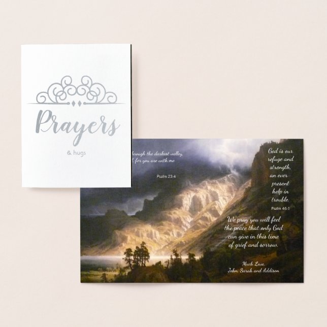 Religious Sympathy Thinking of You Prayers & Hugs Foil Card (Display)