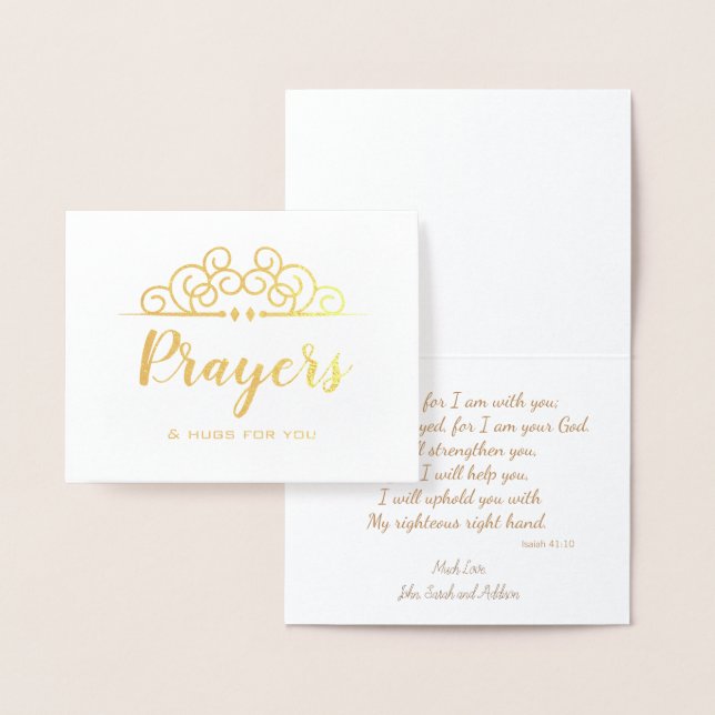 Religious Sympathy Thinking of You Prayers & Hugs Foil Card (Display)
