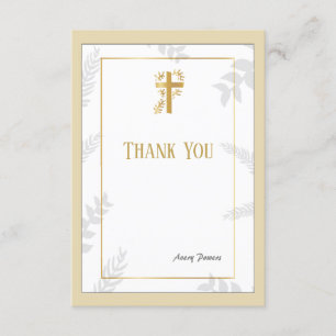 Religious Thank You Gold Invitation