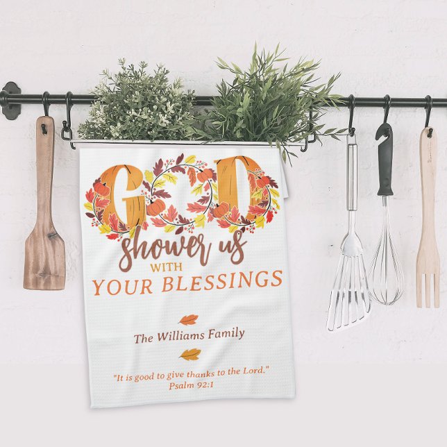 Religious Thanksgiving Dinner Faith Bible Quote Kitchen Towel (Religious Thanksgiving Dinner Faith Bible Quote Kitchen Towel Gift for Hostess Mom Wife Grandmother)