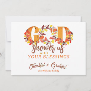 Religious Thanksgiving Faith Bible Quote Holiday Card