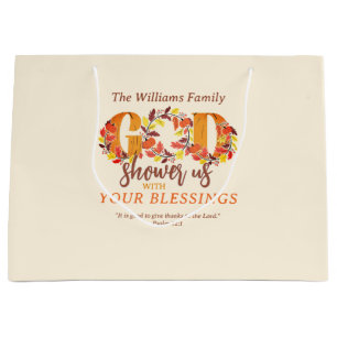 Religious Thanksgiving Faith Bible Quote Large Gift Bag