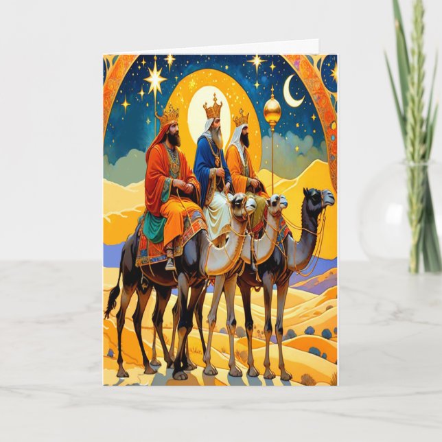Religious Three Kings Folded Christmas Card (Front)