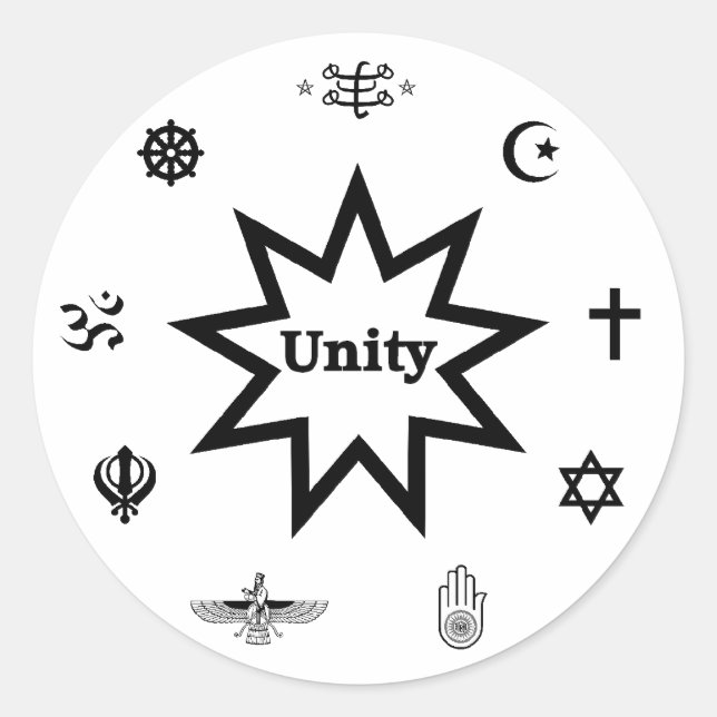 Religious Unity Decal Classic Round Sticker (Front)