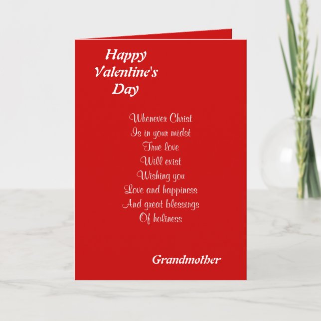 Religious valentine's day grandmother holiday card (Front)