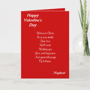 Religious valentine's day nephew holiday card